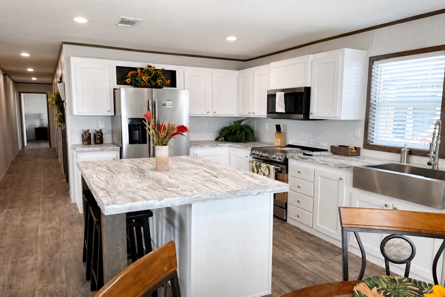 Kitchen with island in the Lakeland